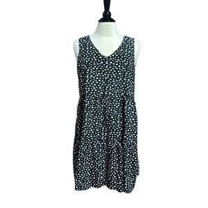 P.S. Love Women’s Black & White Tiered Sleeveless Dress  Size Medium